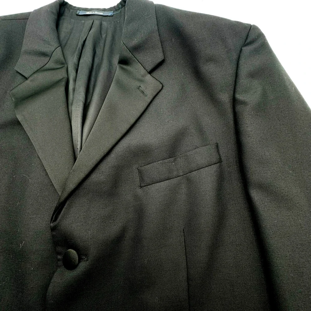 ALFANI Men's 44R Vintage Black Wool Blazer Suit Jacket Sport Coat Career Wedding